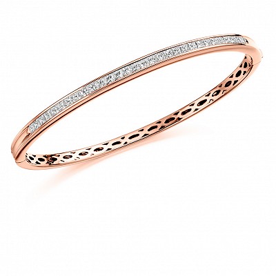 Princess Cut Diamond Bangle